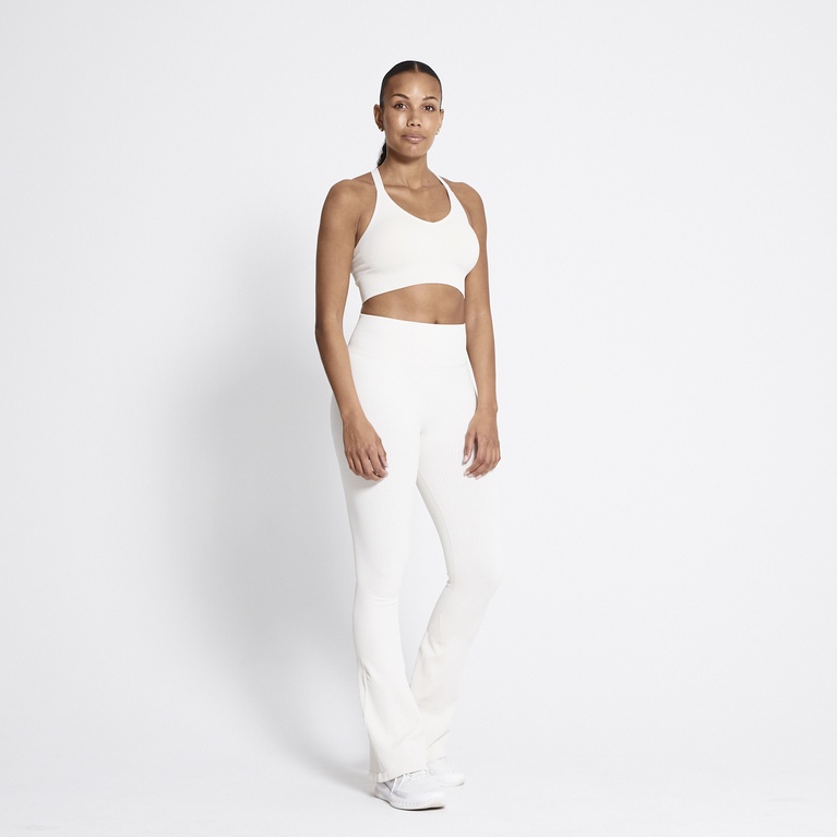 Flared training tights "Flare seamless" Ivory